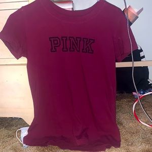 PINK Victoria Secret maroon shirt